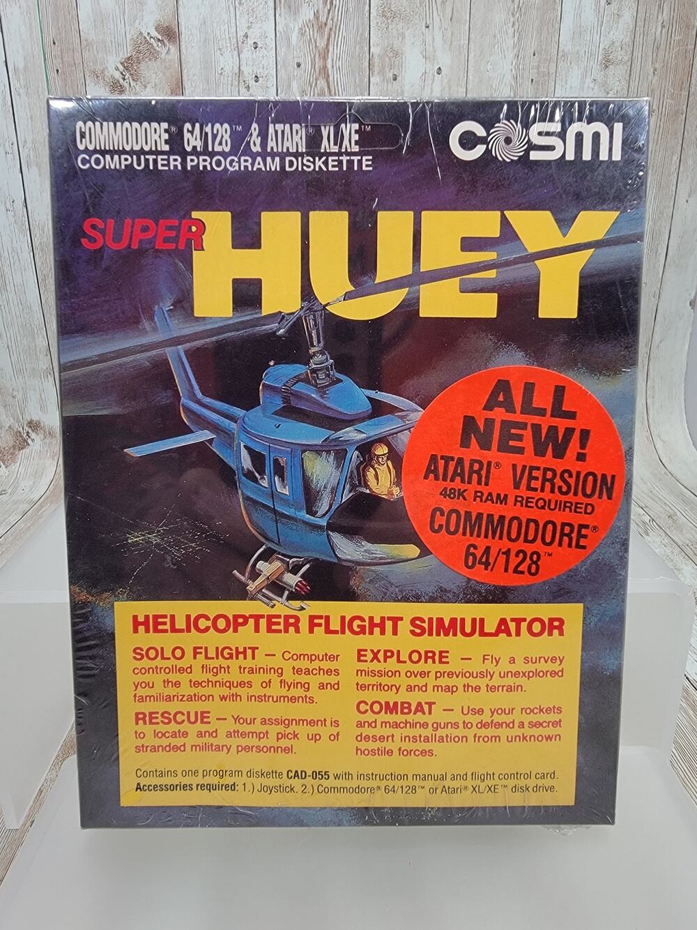 Super Huey Atari and Commodore Computers Helicopter Flight Simulator